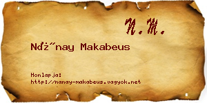 Nánay Makabeus névjegykártya